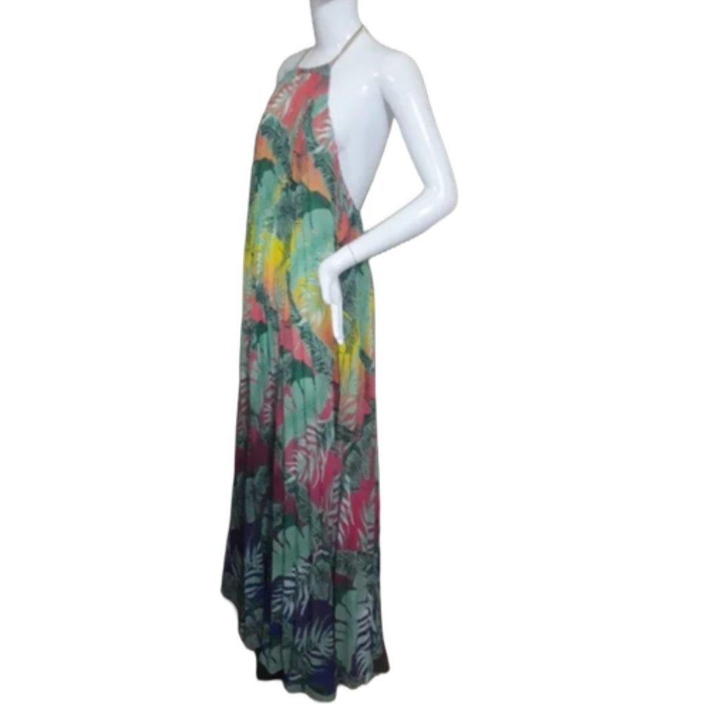 Ever After Fully pleated Halter Sun Dress || Small EUC